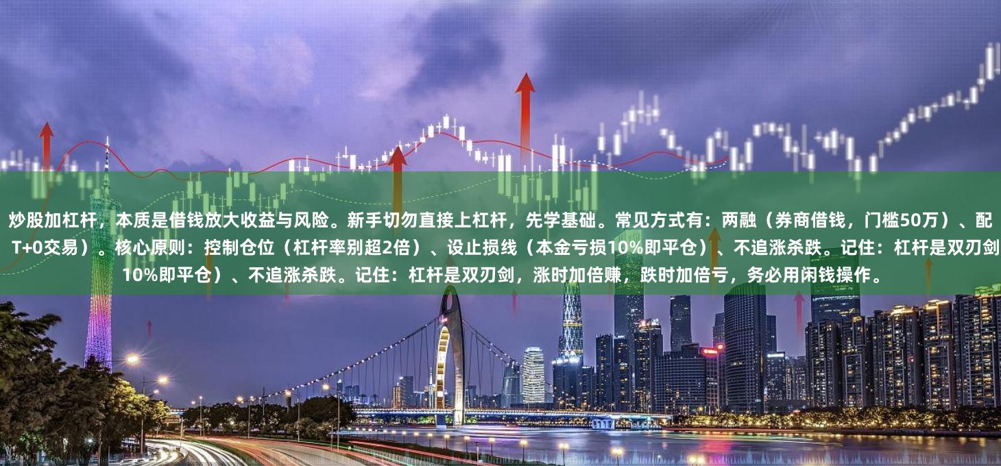 炒股加杠杆，本质是借钱放大收益与风险。新手切勿直接上杠杆，先学基础。常见方式有：两融（券商借钱，门槛50万）、配资（民间渠道，风险极高）、期货（自带杠杆，T+0交易）。核心原则：控制仓位（杠杆率别超2倍）、设止损线（本金亏损10%即平仓）、不追涨杀跌。记住：杠杆是双刃剑，涨时加倍赚，跌时加倍亏，务必用闲钱操作。